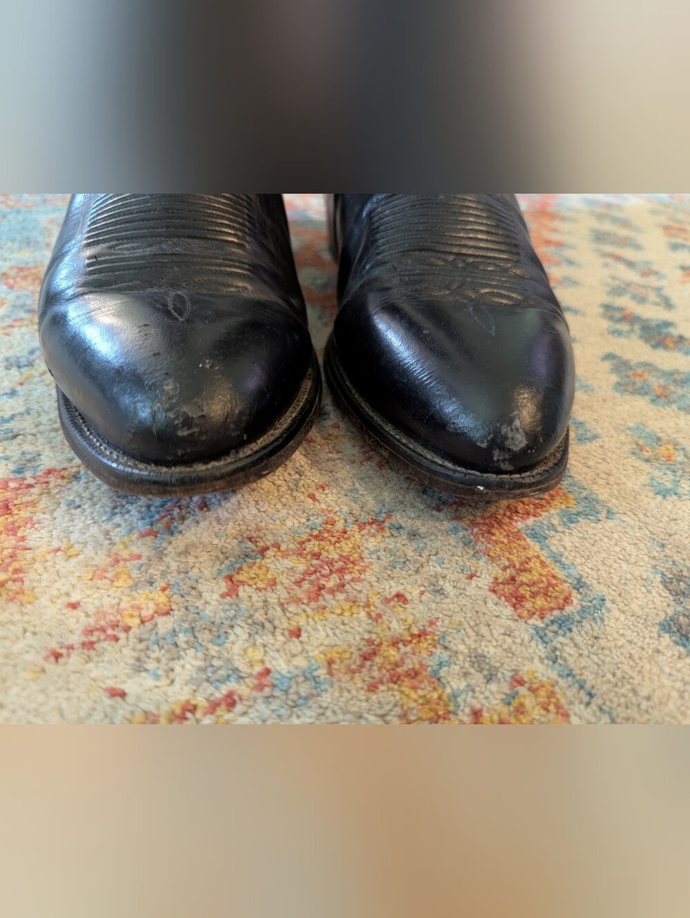 Tony Lama Vaquero Men's 13 D Black Cowboy Western Boots Leather Style #2993 - Picture 3 of 8